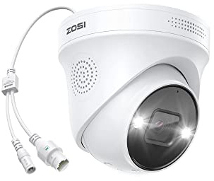 ZOSI 4K Ultra HD PoE CCTV Camera Outdoor Indoor for Home Business Security | IP66 Weatherproof Add-on PoE Camera with Person Vehicle Detection,100ft Color Night Vision,Only Work with our POE NVR Systems