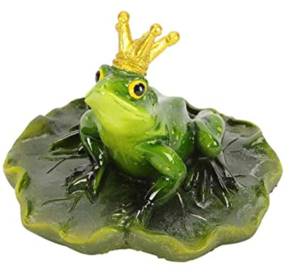 itsisa Schwimmtiere Froschkönig schwimmend D:17,5 cm als Teich Deko - Deko für Vogeltränke, Fische, Gartenteich, Frosch, Gartendeko