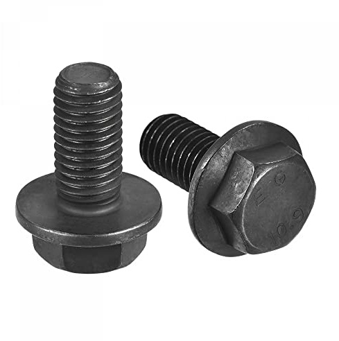sourcing map Metric M12x25mm Hex Flange Bolts, 6pcs 10.9 Grade Carbon Steel Hexagon Head Screws