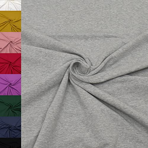 MAGAM-Stoffe Finn Jersey Stoff uni Oeko-Tex Meterware 50cm (40. Grau meliert)