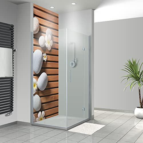 WANDFREUDE individuelle Duschrückwand Aluverbundplatte auf Maß (1 Stück - Zen-Kieselsteine - Premium Brillant Lack) – Dusche Wandverkleidung Duschwandverkleidung Duschrückwände