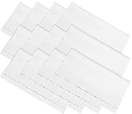 PATIKIL Eyeglass Microfiber Cleaning Cloth 7x6, 12 Pack Glasses Cleaning Cloth Soft Suede Wipe Screen Cloth for Camera Lens Eyeglasses Screens in Individual Vinyl Pouch, White