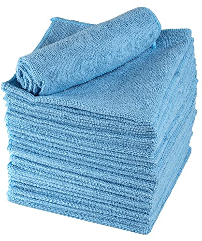 ABENA Blue Microfibre Cloths | 40 x 40 cm | Pack of 20 | Multipurpose Cleaning Cloths | Glasses Cleaner Cloth | Dish Cloths | General Duster