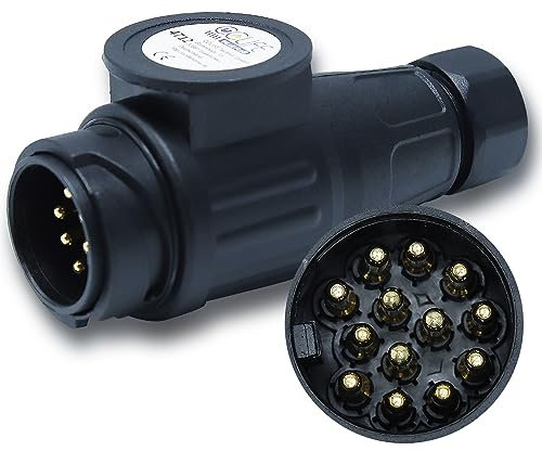 CCLIFE Spina di rimorchio 13 poli Adattatore rimorchio per Collegamento di Rimorchi Roulotte RV Barca