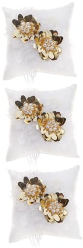 Abaodam 3stücke Blumen-Design Ringkissen Für Hochzeiten Eleganter Ringhalter Weich Und Komfortabel Für Zeremonien Und Verlobungen Aus Hochwertigem Material Gefertigt