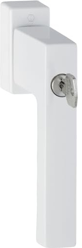 Hoppe Fenstergriff Toulon SecuTBT mit Schlüssel - Fenstergriff abschließbar - VK 7x43mm, Aluminium weiß
