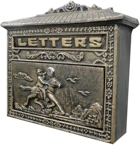 Briefkasten, Gartenvilla, Heimdekoration, bronzefarbener Briefkasten zur Wandmontage