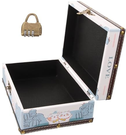 PRETYZOOM Retro Schmuckkasten Mit Schloss Vintage Aufbewahrungsbox Im Maneki Neko Design Tisch Organizer Für Schmuck Und Persönliche Erinnerungsstücke Als Dekorative Box