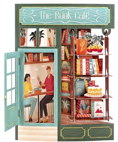 SANTORO Tarjeta Oscilante, Tarjeta De Felicitación Emergente 3D - The Book Café - Para Ella, Él, Niños, Cumpleaños, Graduación, Amantes De Los Libros