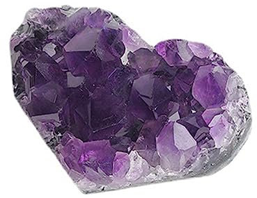 MAGICLULU Herzförmiger Amethyst Stein Dekoration Natürliche Handgefertigte Ornamente Für Home Office Für Chakra Balancing Und Raumgestaltung