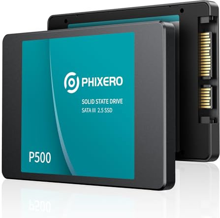 PHIXERO P500 Disque Dur Interne SSD 128 Go 3D NAND 2,5 SATA III 6 GB/s pour Ordinateurs Portables, Ordinateurs de Bureau et Consoles de Jeux