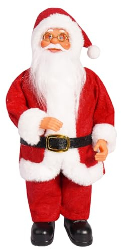 RFJYGWQM Santa Claus Figures, Standing Vintage Inspired Fabriche Santa Figure Gifts, Christmas Table Top Figurine Decoration