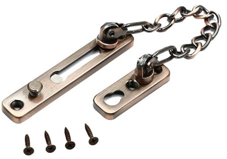 Anti-Diebstahl-Kette, Tür-Sicherheitskette, Türkette, 1 Stück, Türkettenschloss und Schrauben, Sicherheitsschloss, Schrankschlösser for Heimwerker, Haustür, Werkzeugsicherheit(Red)