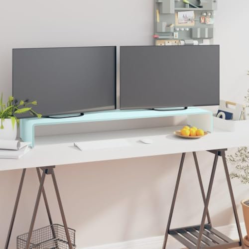 Furniture Select TV-Ständer / Monitorerhöhung Glas grün 110x30x13cm