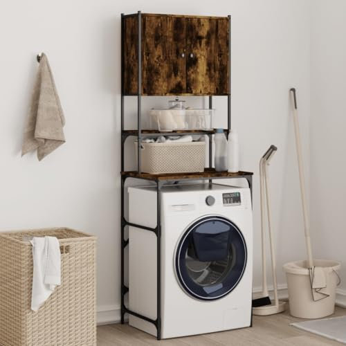 LXYZWRW Furniture Select-Armario para lavadora, roble ahumado, 68 x 48,5 x 194 cm