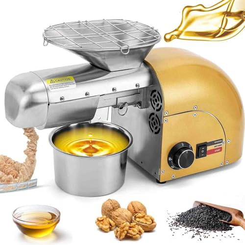 LXWKAI Presse à Huile 1250 W, Presse à Huile de Noix Chaude et Froide, contrôle de température 0-300 ℃, Convient aux Noix, à l'huile de Coco