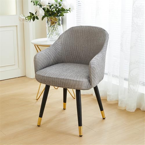 Highdi Chenille Stuhlhussen mit Armlehne, Stretch Stuhlbezug Hochlehner Esszimmerstühle Bezug Sesselbezug Waschbar Universal Hussen für Stühle, Esszimmer Hotel Bankett Deko (Grau,2er Set)