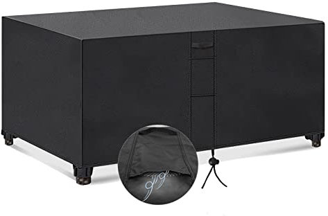 Funda para muebles de patio al aire libre, 230 x 165 x 80 cm, impermeable, con rejillas de ventilación, resistente a los rayos UV, bolsa de almacenamiento de tela Oxford 600D y hebillas resistentes al