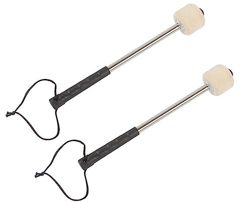 Toddmomy 2 Pièces Cône De Instrument Basse Maillets De Enfants Pilons Petit Timbales De Tête En Feutre De Laine Pilon En Métal Tube En Acier Inoxydable