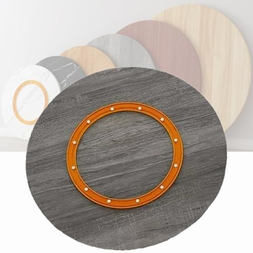 Plateau rotatif en bois massif pour salle à manger Lazy Susan - Plateau de service rond robuste - Grand plateau de service pour la maison et la cuisine - Chêne gris - 50 cm