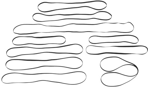 Set med 10 delar skivspelare i gummi ersättningsbälten för skivspelare, CD-DVD-spelare, fonograf, flera storlekar