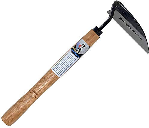 HACHIEMON Japanese Weeding Hand Hoe Gardening Weed Remover Tool Left-Handed Version - Sturdy and Easy to Use