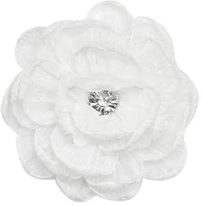 70mm Broche Fleur Camélia En Tissu Épingle à Col Strass Façon Main Accessoire Polyvalent Pour Cheveux Robe Mariage Cadeau Fête DIY Style Bohème Chic Bijoux