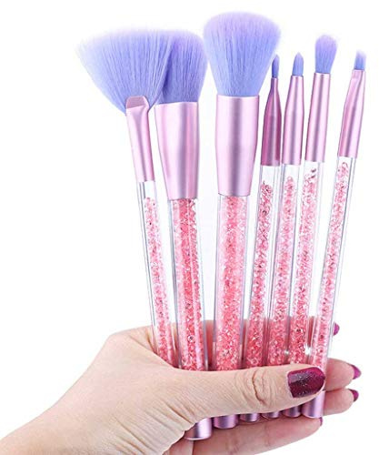 MQPALZKD 7pcs Ensemble de pinceaux de Maquillage Visage Floral Doux lèvre Professionnel Oeil à Oeil Professionnel pour la Fondation cosmétique oculaire oculaire cosmétique(Argento)