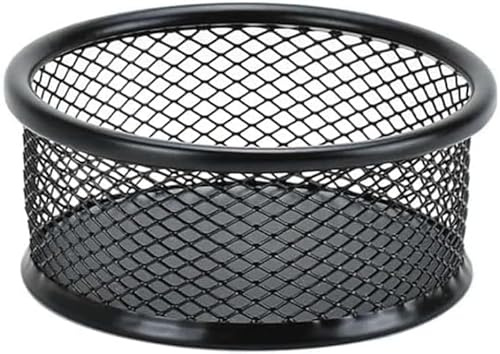 Nlinlin 1Pc Nero Metallo Clip Holder Mesh Paperclip Bowl Raccoglitore Clip Dispenser Scrivania Bobby Pin Contenitore Organizzatore per Casa Ufficio Classe Scuola Forniture Titolari Dispenser