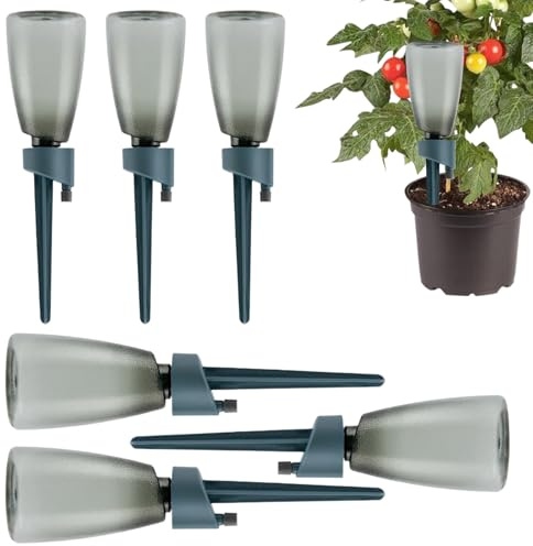 Picchi Irrigatori Per Piante,6 Pezzi con Bottiglia per Irrigazione Automatica - Valvola Di Controllo A Rilascio Lento Gocciolatore Automatico Per Balcone Casa Esterno Interno Viaggi E Vaso