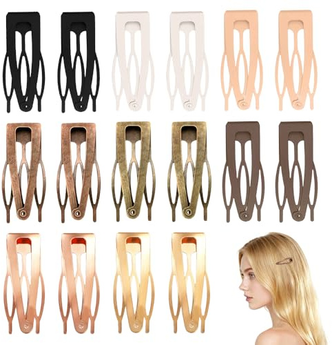 16 Pack Double Grip Hair Clips, Colorful Metal Snap Barrettes for Women, Small Duck Bill Hair Clips for Styling, Hair Making, Simple Hair Accessories (8 Assorted Colors)