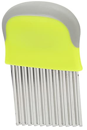 Generic Tagliapatatine Coltello Ondulato in Acciaio Inossidabile per Uso, Tagliapatatine Durevole per Patate, Cipolle e Frutta, 3,5x5,1x5,5 Pollici, Leggero