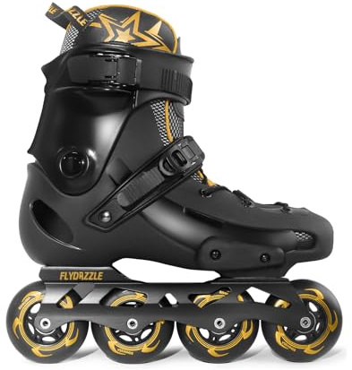 FLYDAZZLE Men's Inline Skates for Urban Freeride Skating - ABEC-9 Bearings, High-Impact PP Shell Ankle Support, All-Weather Buckle