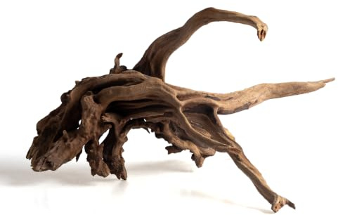 emours Natural Aquarium Driftwood, Horizontal Root Style Wood for Fish Tank Decor, Unique Driftwood for Aquascape, Terrarium and Reptile Display (12-16 (30-40 cm))