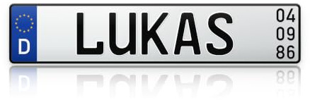 Schilderfabrik Kennzeichen Schild Geburtstag Personalisiert Name & Datum 520x110mm