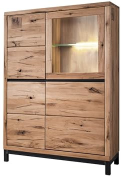 MASSIVMOEBEL24.DE | VILLANDERS Highboard 103x40x148 Wildeiche geölt - Versch Farben, Farbe:Natur geölt, Größe:103x40x148 cm (BxTxH)