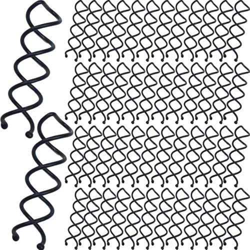 Hyamass 50Pcs Spiral Hair Pins for Women, Spiral Hair Ties Non-Scratch Round Tip French Bobby Pins | Secure Hold for Buns & DIY Hairstyles | Hair Accessories for Women (Black)