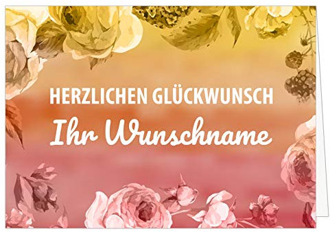 XXL Geburtstagskarte (A4) | PERSONALISIERT | Moderne Rosen Vintage | mit Umschlag | Glückwunsch zum Geburtstag | Klappkarte mit Ihrem Wunsch-Text | personalisierte Grußkarte | Maxikarte extra groß