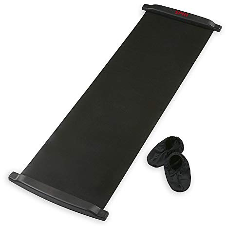 SPRI Slide Board (71 L x 20 W) with End Stops, Sliding Booties, Mesh Carrying Bag and Exercise Guide for Low Impact Balance Training (Skating, Hockey)