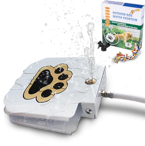 BACOENG Wassersprinkler für Hunde und Haustiere, einfach zu aktivieren, Spielzeug mit Backenzähne und Seil, verbessertes Premier Ventil-Set (Wir Kupfer gegen andere Kunststoffe)