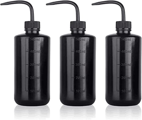 UPTATSUPPLY 3 PCS Tattoo Bottle Squeeze Wash Bottle Convenient Green Soap Supply Wash Tattoo Accessories (500ml Black)