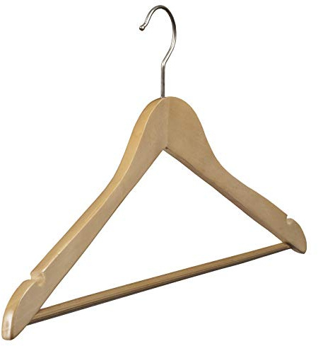 10 Formbügel Kleiderbügel Lotusholz Natur 44cm Steg Rockeinschnitt | C339HR, 10 Stück