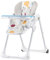 Kinderkraft Highchair YUMMY, Baby Chair, Ergonomic, Comfortable, Reclining, Foldable, with Ajustable Height, Footrest, Detachable Double Tray, for Toddler, from 6 Month to 3 Years, Multicolor