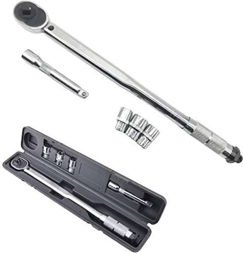 Autofather Torque Wrench Set 28-210Nm 1/2 Wheel Bolt Wheel Nut Wrench incl. 3 sockets 17mm-19mm-21mm and Extension