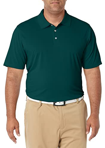Amazon Essentials Men's Regular-Fit Quick-Dry Short-Sleeve Golf Polo Shirt, Dark Green, Medium
