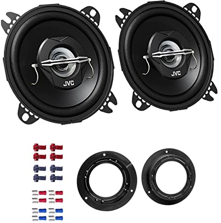 JVC Auto Lautsprecher Boxen CS-J420X 420 Watt 10 cm 2 Wege Koax passend für Mercedes A-Klasse W169 2004-2012 Türen hinten