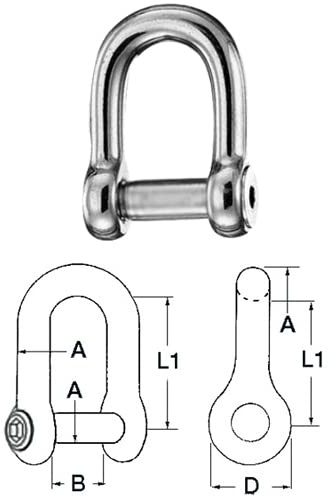 Generico Grillo Inox a Filo (Dritto) per Ancore - Varie Misure (⌀ 12 mm)