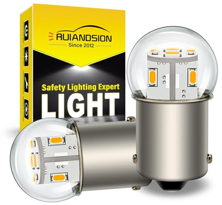 Ruiandsion 2pcs Lampadina LED 1156 24V BA15S P21W 7506 Bianco Caldo 3014 12SMD Chip LED Luci Retromarcia Indicatori Direzione Posteriori