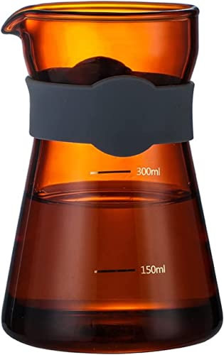 REJOON Perkolator Kaffeekanne Home Bar Büro Hand Buntglas Kaffeekanne Kaffeeset Shared Pot Glas Tropffilter (Color : Brown 300ml)
