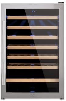 LES PETITS CHAMPS Cantinetta per vino CAVC48, 48 bottiglie, 128L, 6 ripiani in legno, temperatura regolabile da 4 a 18°C, raffreddamento termodinamico, design elegante, luce LED, vetro anti-UV